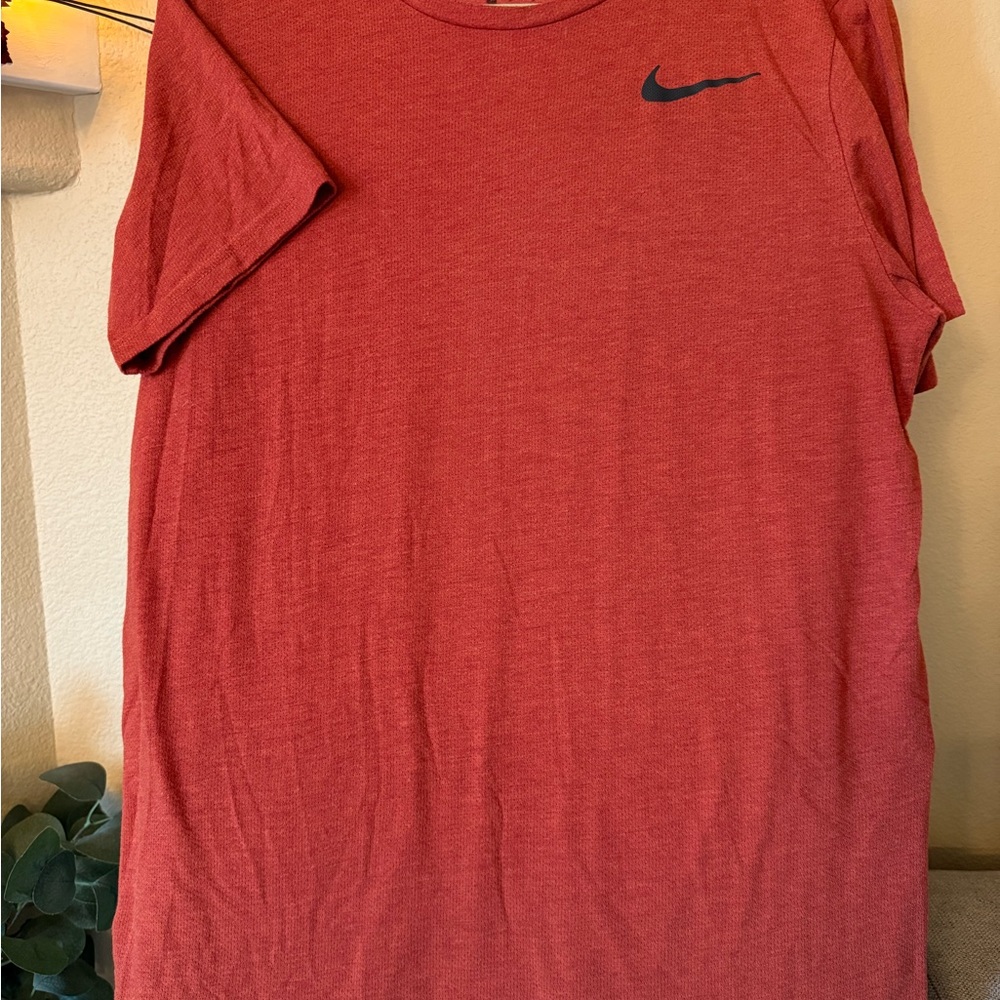 Nike Men's Orange Tee with Black Swoosh